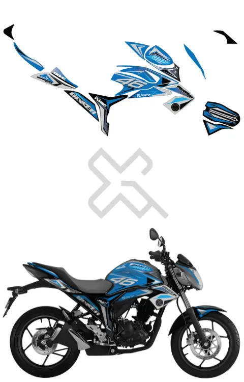 Parrot 46 Edition Full Body Sticker Compatible with Gixxer 150 Naked | Made in Premium Gloss Vinyl with FPF (Fade Protection Film), Waterproof, Precut Sticker, Pack of 1